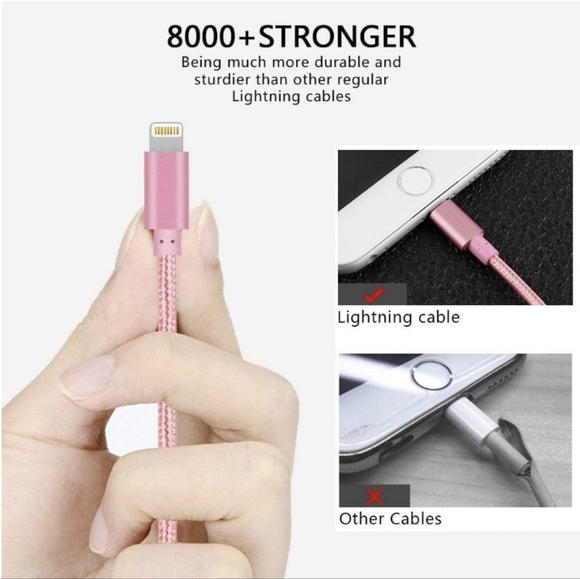 4Pack(3ft 6ft 6ft 10ft) Lightning Cable Apple Certified Braided Nylon Fast Charg - Picture 3 of 7
